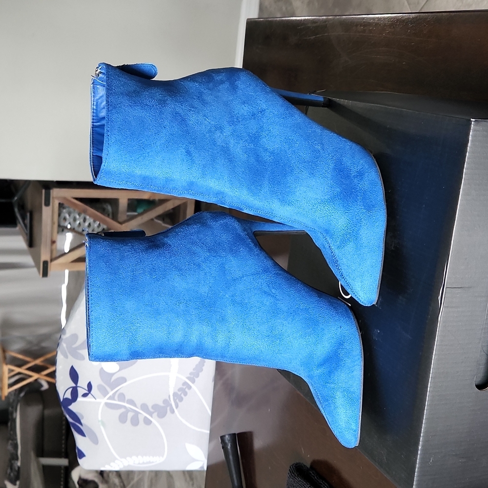New Blue Suede High Heels.